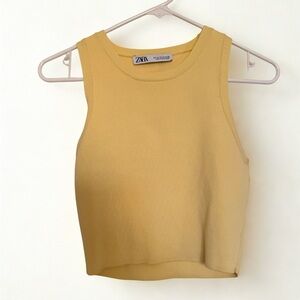 Zara Pastel Yellow Crop Top